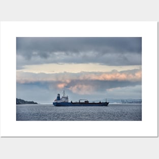 Tanker departing Loch Long heads into the Firth of Clyde, Scotland Posters and Art